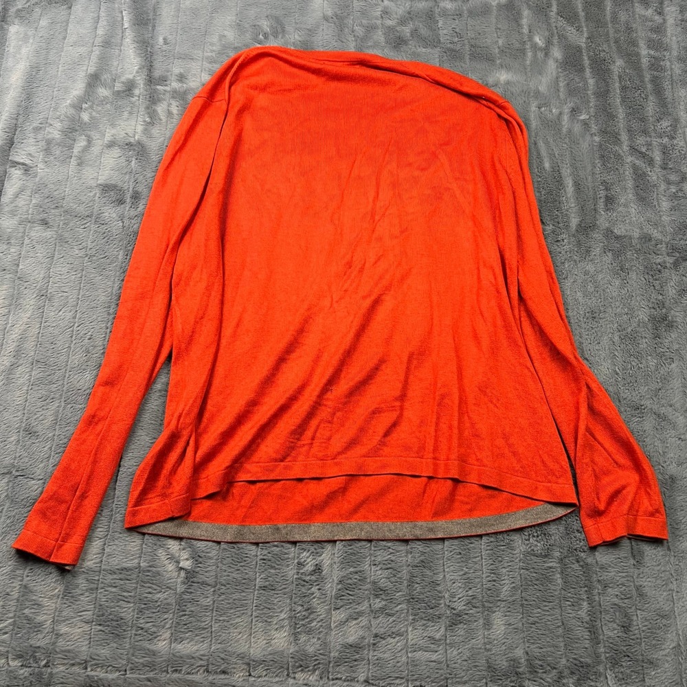 Banana Republic Silk Cashmere Sweater Orange Crew Neck XL 12232 - Picture 6 of 7